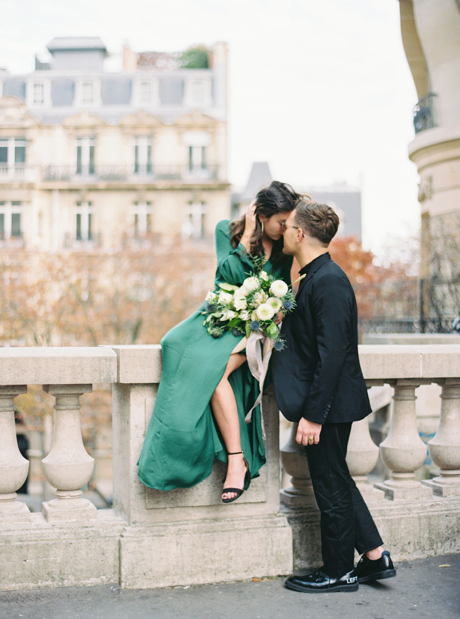 Engagement photos near Eiffel Tower - film photography - KR Moreno Photo