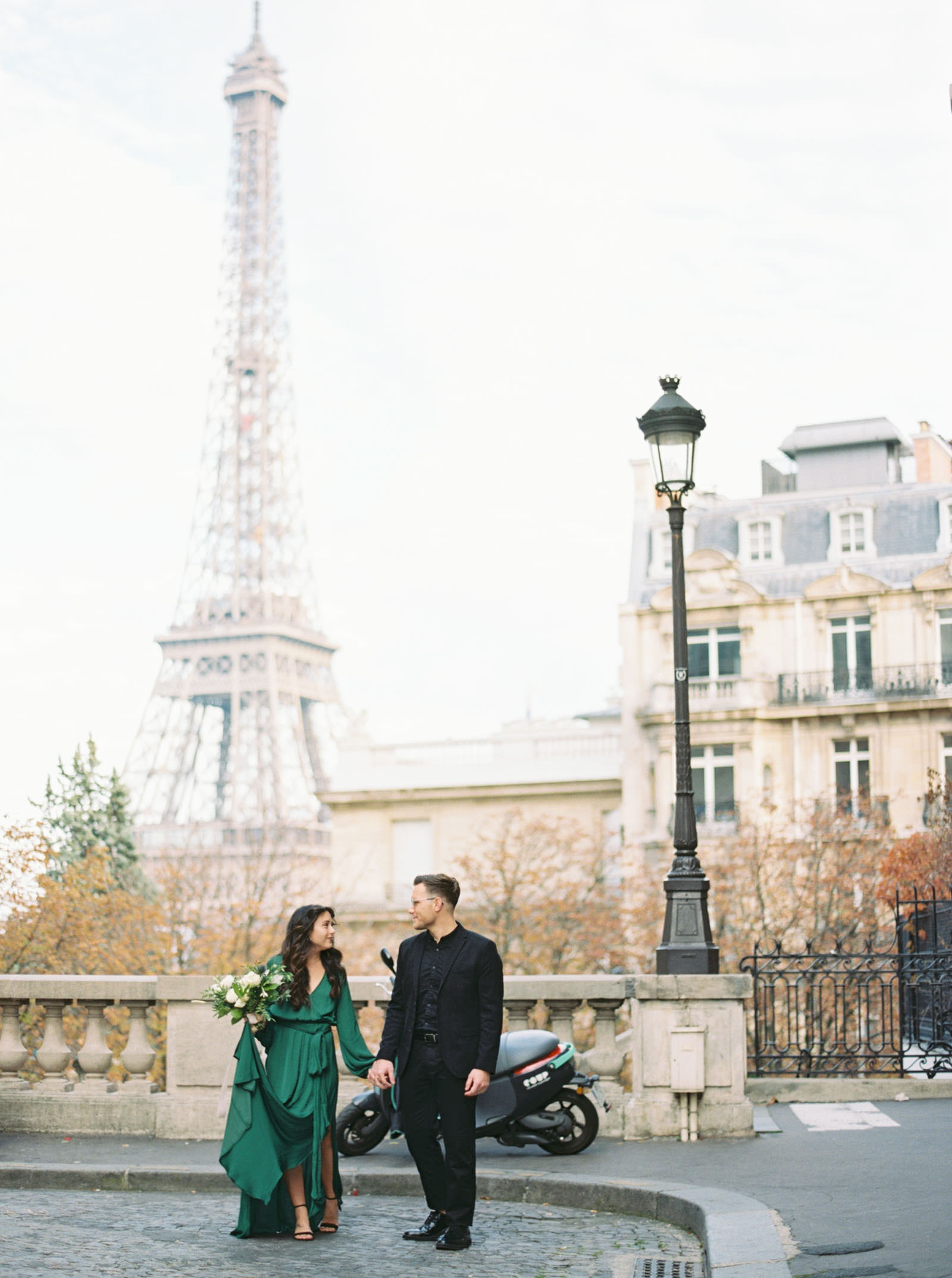 Engagement photos near Eiffel Tower - film photography - KR Moreno Photo